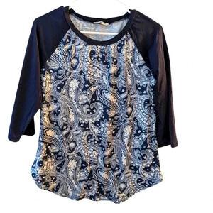 HUHOT Womens Fall Tops 3/4 Sleeve Cotton Crew Neck Jersey Casual Tunic SZ L